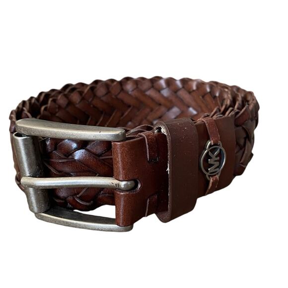 Michael Kors Mens Brown Leather Braided Belt size 40 - Picture 1 of 4
